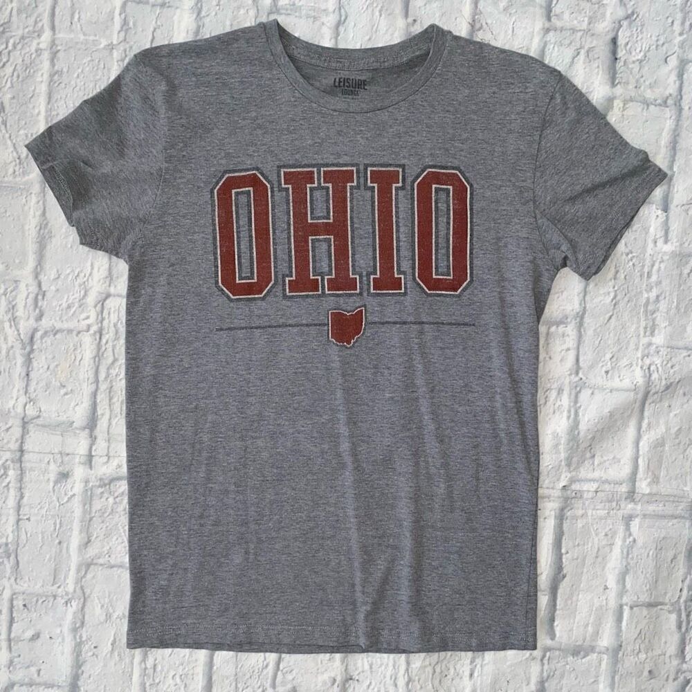 Leisure Lounge men S Crewneck short sleeve Ohio t-shirt grey